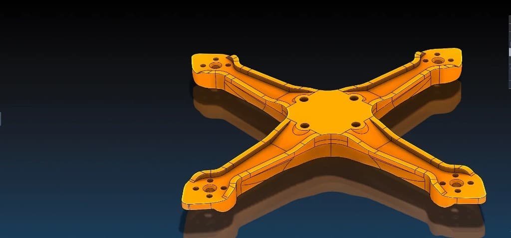 Conception châssis drone — vue CAO